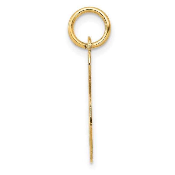 14k Yellow Gold, Ella Collection Medium Fancy Script Initial T Pendant - Picture 2 of 4